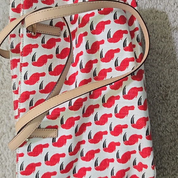 Kate Spade Red and Cream Toucan Print Tote Bag - Picture 10 of 15